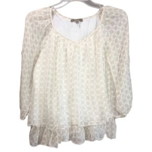 Italian Silk PIAZZA ROMA Lightweight Flowy Partial Sleeve Womens Sz XSmall Top